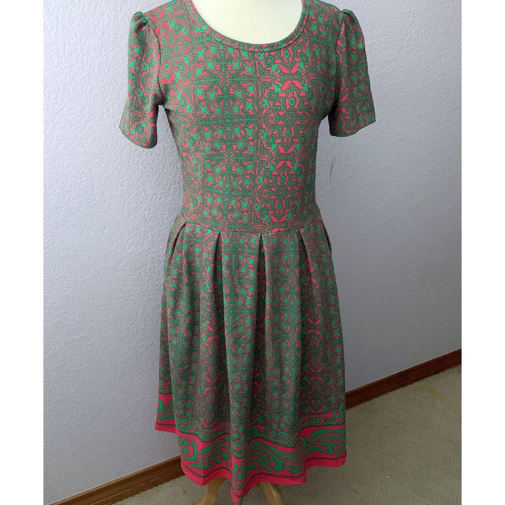 LuLaRoe Amelia dress NWT red coral green XL